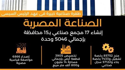 الرئيس السيسى و9 سنوات من الإنجازات فى قطاع الصناعة 