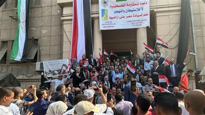 محامون يحرقون العلم الإسرائيلى على سلالم النقابة تضامنا مع الشعب الفلسطينى