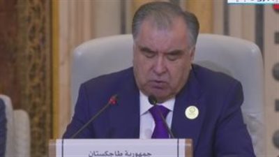 رئيس طاجكستان: لا يوجد حل عسكرى للقضية الفلسطينية ولا بديل عن حل الدولتين