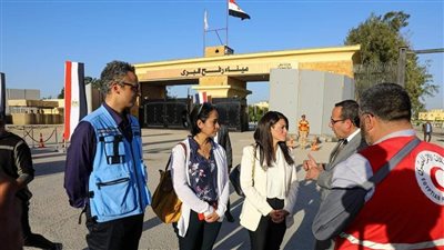 وزيرة التعاون الدولي ترافق رئيسي وزراء إسبانيا وبلجيكا خلال زيارتهما لمعبر رفح