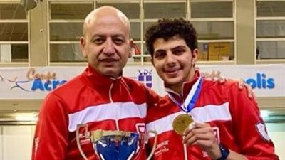 اللاعب محمد ياسين يحصد الميدالية الذهبية ببطولة كأس العالم للسلاح باليونان