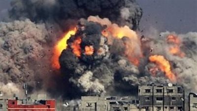 قصف إسرائيلى على مدينة رفح الفلسطينية جنوبى قطاع غزة