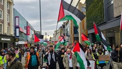 الآلاف يتظاهرون بإسبانيا وبريطانيا للمطالبة بوقف إطلاق النار فى قطاع غزة