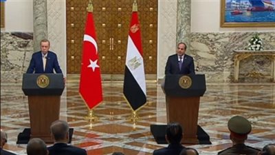 كلمة الرئيس السيسي أمام نظيره التركي رجب طيب أردوغان بقصر الاتحادية 