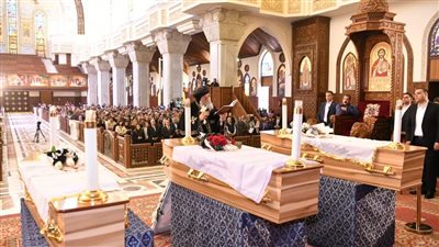 وزيرة الهجرة تشارك في مراسم صلوات جنازة الرهبان المصريين الثلاثة 