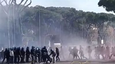 قبل الديربي.. اشتباكات قوية بين جماهير روما ولاتسيو