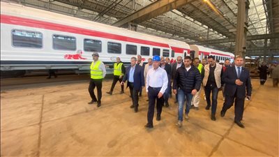  وزير النقل يتفقد موقع إنشاء ورشة عملاقة لصيانة عربات القطارات الروسية /المجرية بجميع أنواعها في مصر 