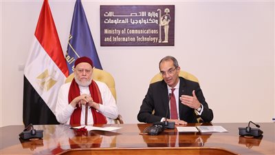طلعت والدكتور على جمعة يشهدان توقيع مذكرة تفاهم بين وزارة الاتصالات وتكنولوجيا المعلومات ومؤسسة مصر الخير
