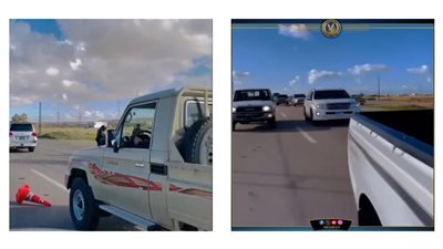 كشف ملابسات فيديو لعدد من السيارات بالمرور بجوار أحد الأكمنة المرورية 