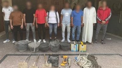  بقصد التنقيب غير المشروع عن الآثار.. ضبط 9 أشخاص بتهمة الحفر داخل أحد العقارات 