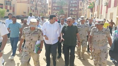 محافظ السويس في مدينة الإيمان يتفقد يتفقد أعمال التطوير