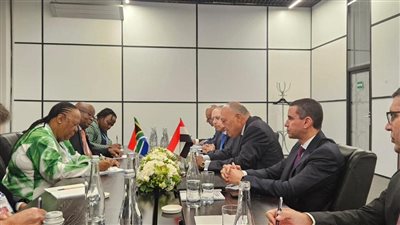 وزير الخارجية يلتقي مع نظيرته الجنوب إفريقية على هامش اجتماعات البريكس