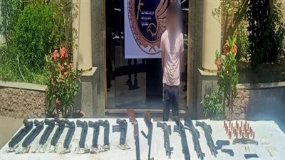 بقصد الإتجار..  ضبط عنصر إجرامى وبحوزته 19 قطعة سلاح ناري 