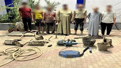 ضبط 7 أشخاص بتهمة الحفر والتنقيب غير المشروع عن الآثار بالغربية