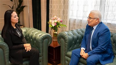 وزيرة التضامن تجتمع مع رئيس الهيئة القومية للتأمين الاجتماعي