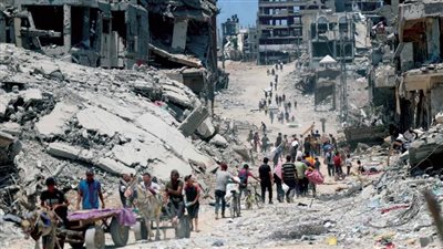 إعلام فلسطينى: الاحتلال ينسف مربعات سكنية كاملة بمنطقة تل الهوى فى غزة