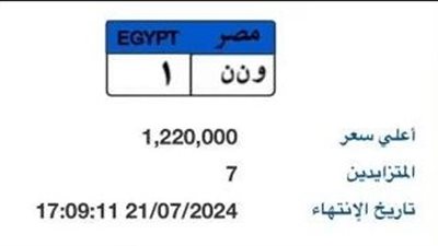 سعر اللوحة المميزة 