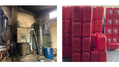 لتحقيق أرباح غير مشروعة.. ضبط مصنع بدون ترخيص لإعادة تدوير زيوت محركات السيارات 