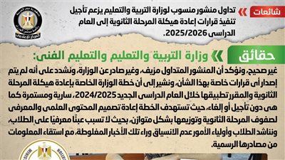 الحكومة تكشف حقيقة تأجيل تنفيذ قرارات إعادة هيكلة المرحلة الثانوية 