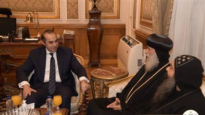 المستشار محمود فوزي يستقبل وفد الكنيسة الأرثوذكسية