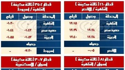 السكة الحديد تعلن مواعيد قيام وانتهاء قطارات النوم بمحطة قطارات صعيد مصر