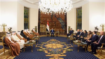 الرئيس السيسي يستقبل رئيس مجلس الوزراء وزير خارجية قطر