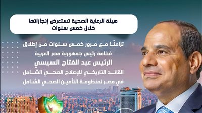 حصاد إنجازات هيئة الرعاية الصحية بمنظومة التأمين الصحي الشامل خلال 5 سنوات