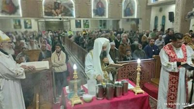 أسقف السويس يترأس قداس عيد الغطاس المجيد بكنيسة العذراء مريم