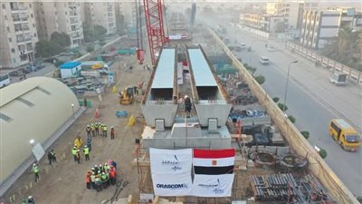 بدء تركيب الكمرات وتقدم أعمال  تنفيذ مشروع المرحلة الأولى من مترو الإسكندرية