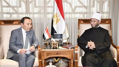 وزير الأوقاف يستقبل سفير كازاخستان لبحث تعزيز التعاون الديني والثقافي بين البلدين