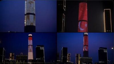 مصر تضيء أطول أبراجها بـ