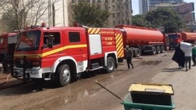 ندب الأدلة الجنائية لمعاينة حريق خط غاز طريق الواحات