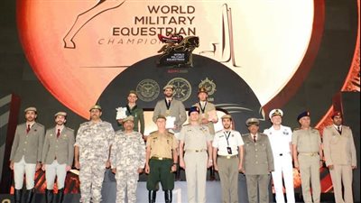 استمرار فعاليات بطولة العالم العسكرية للفروسية رقم (25) لقفز الحواجز بنادى الفروسية 