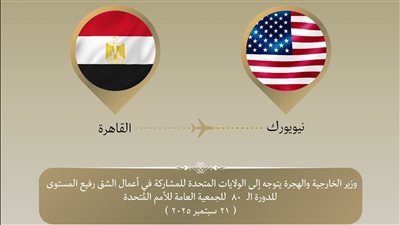 وزير الخارجية يتوجه لنيويورك للمشاركة بأعمال الدورة الـ 80 للجمعية العامة للأمم المتحدة