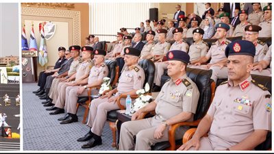 الفريق أول عبد المجيد صقر القائد العام للقوات المسلحة وزير الدفاع والإنتاج الحربى يشهد حفل تخرج الدفعة (168) من كلية الضباط الإحتياط