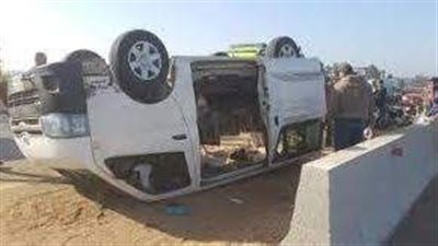 حادث مروع على صحراوي الصف.. ضحية و9 مصابين في انقلاب ميكروباص
