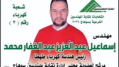 م. إسماعيل عبد العزيز عبد الغفار .. رؤية خدمية وطموح مهني في انتخابات نقابة المهندسين بسوهاج