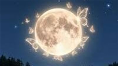 بدر الفراشة يزين السماء غدا فى لوحة طبيعية فريدة