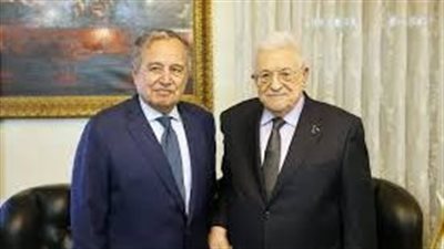نبيل فهمى والرئيس الفلسطينى محمود عباس