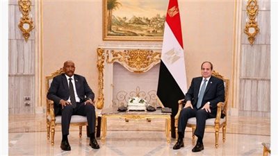 الرئيس السيسي خلال استقبال البرهان: حريصون على الحل السياسي للأزمة السودانية وإنهاء الحرب