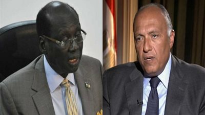 سامح شكري يؤكد لوزير خارجية جنوب السودان دعم مصر لاتفاق السلام