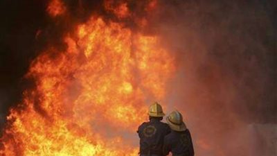 إصابة 6 في حريق بمركز شرطة في 