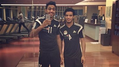 كهربا وجابر يواصلان التدريب في الجيم استعدادًا للسنغال