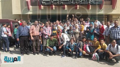 بالصور.. 100 طالب يشاركون في احتفالات أكتوبر من أبناء كفر الشيخ